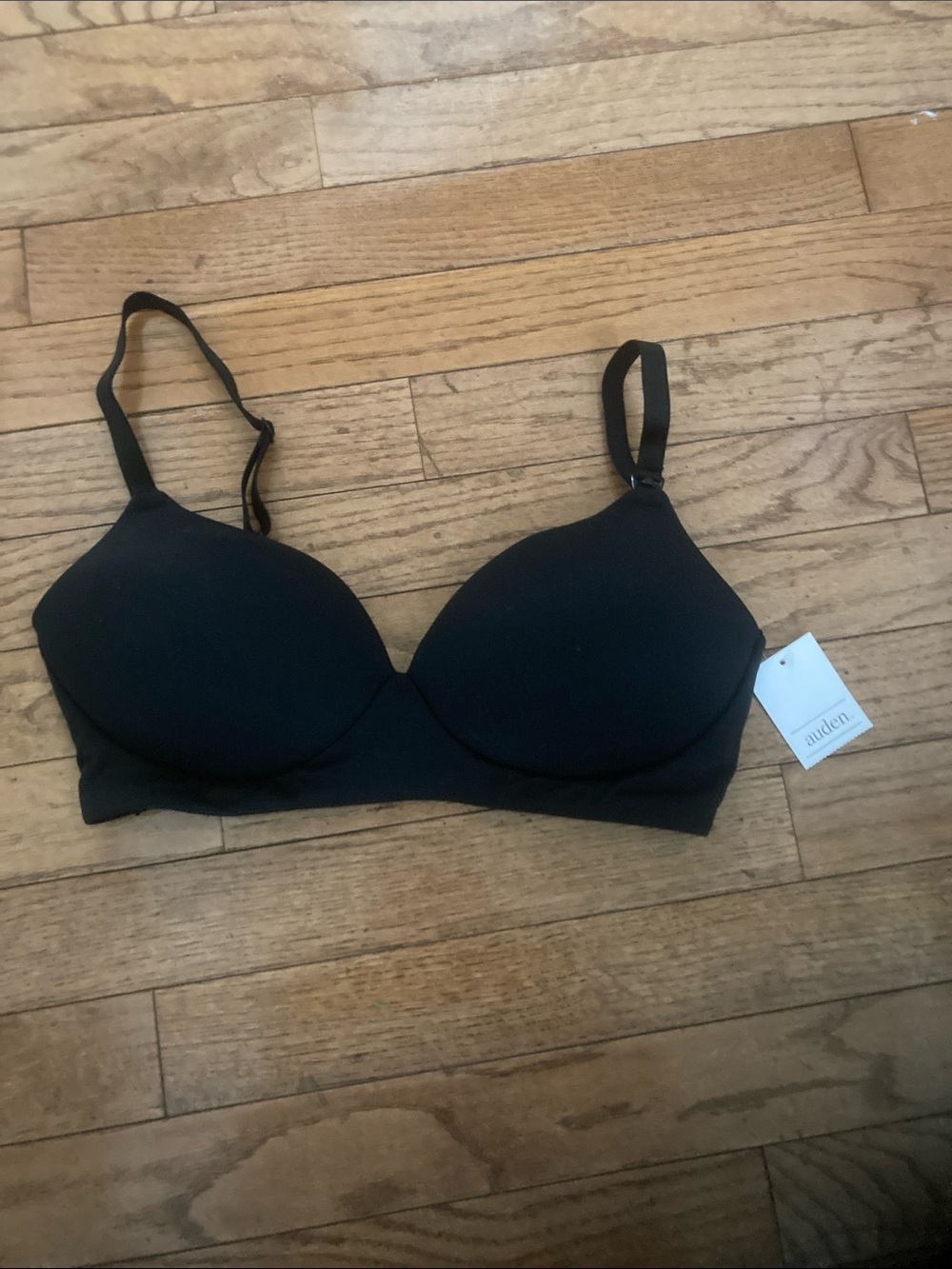 Auden Black Padded T-Shirt Bra with Adjustable Straps